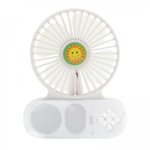 Mini genopladelig ventilator, muitifunktionel mini ventilator, Bluetooth-højttaler med ventilator